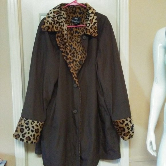 dennis basso Jackets & Blazers - Dennis Basso Reversible Faux Fur Coat